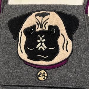 Vintage Lulu Guinness Adorable Wool Pug Bag HTF EUC